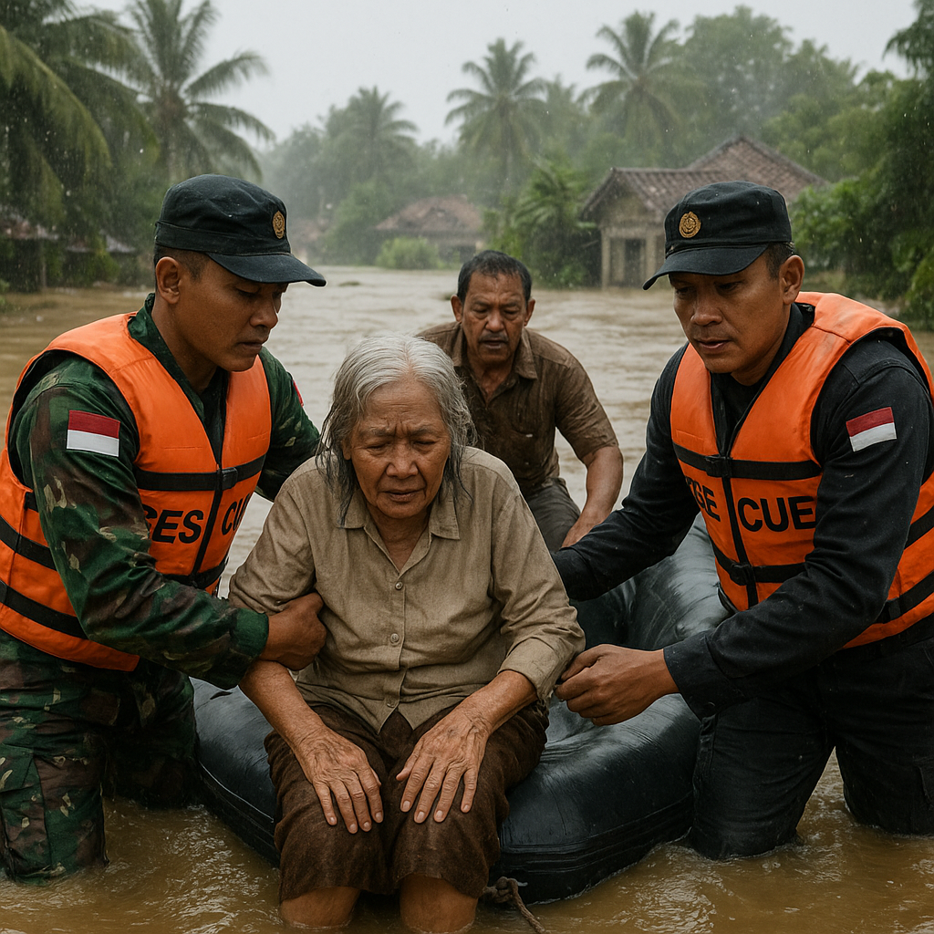 Kisah Haru di Tengah Bencana: TNI-Polri Evakuasi Warga Terdampak Banjir Bandang dengan Jiwa Pengorbanan