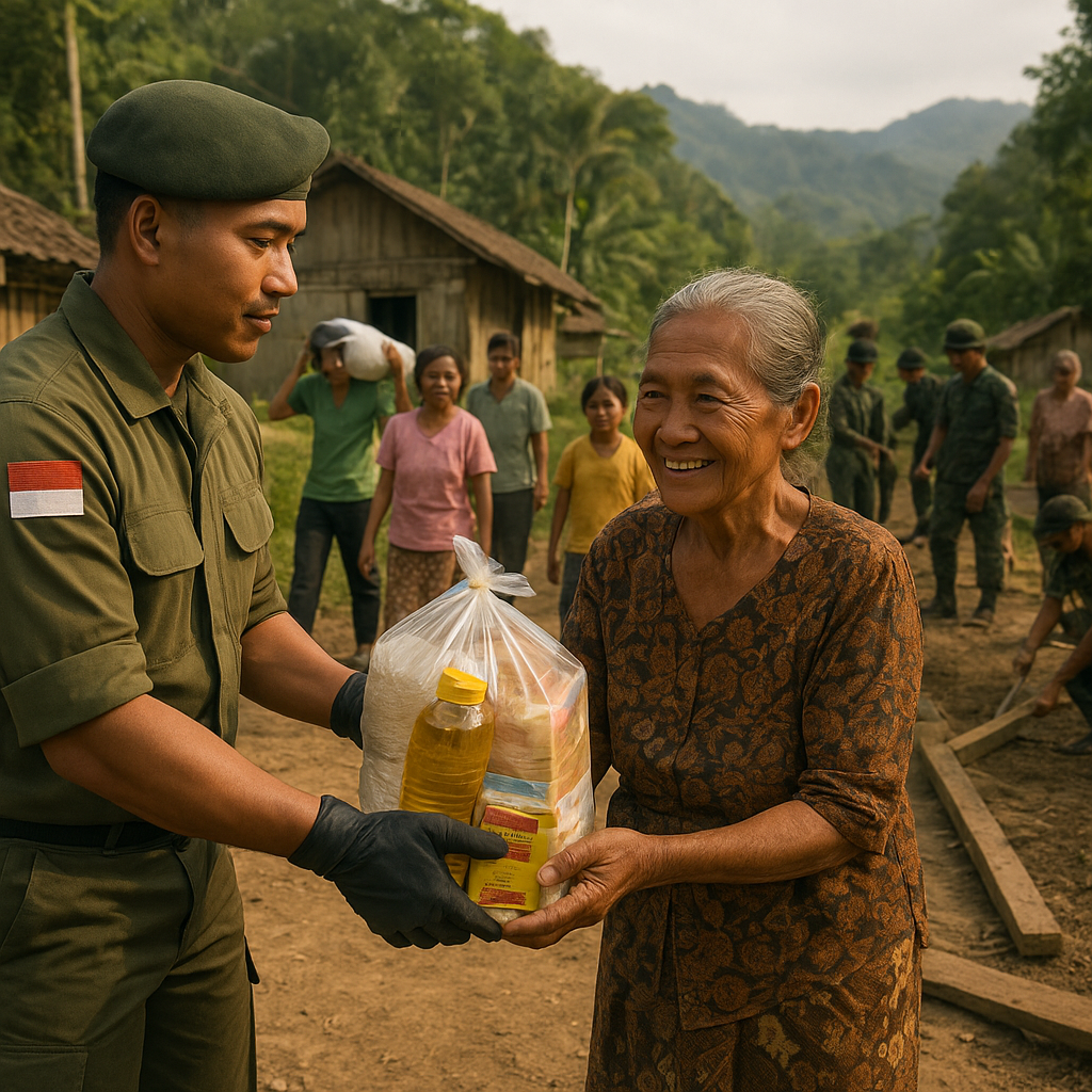 Aksi Bakti Sosial TNI di Daerah Terpencil, Bagikan Sembako dan Perbaiki Infrastruktur Warga