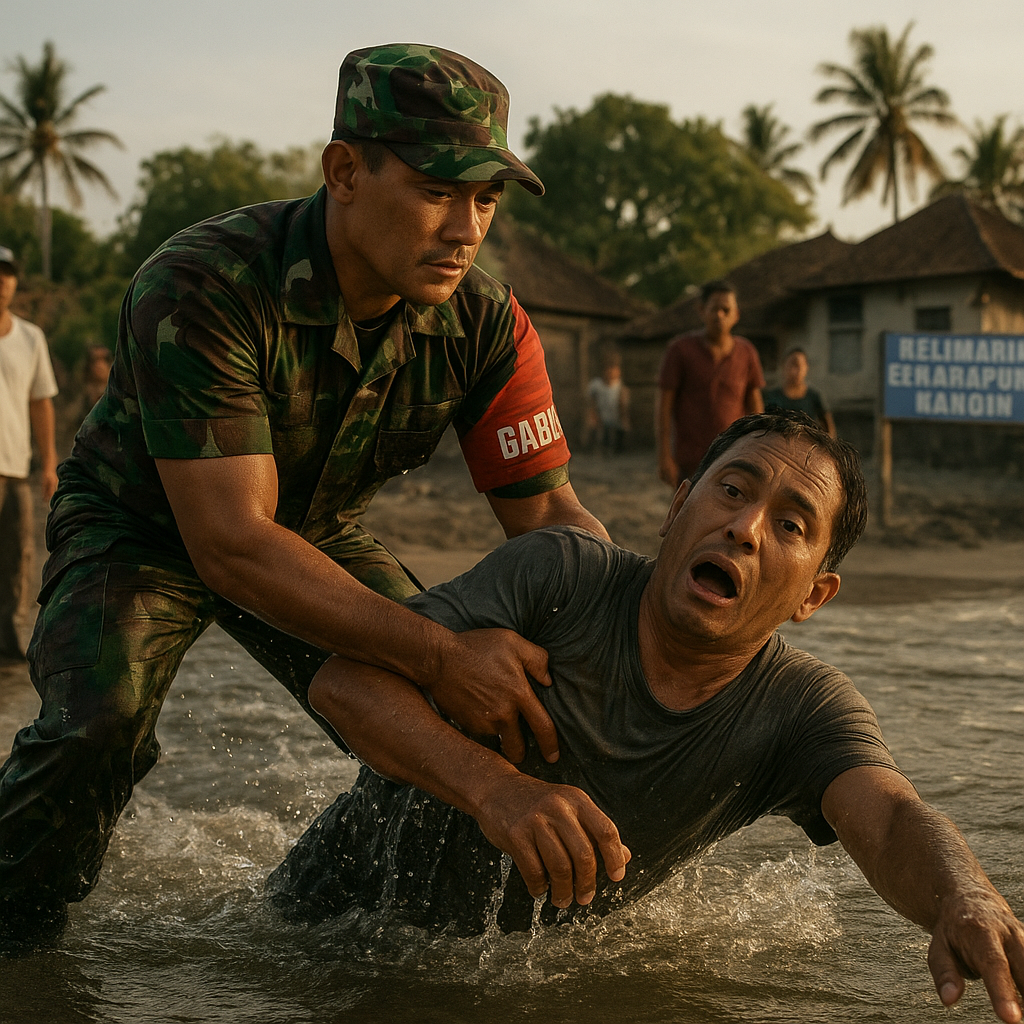 Aksi Heroik Babinsa: Selamatkan Warga yang Nyaris Tenggelam di Kelurahan Semarapura Kangin