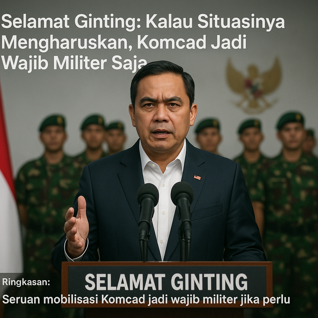 Selamat Ginting: Kalau Situasinya Mengharuskan, Komcad Jadi Wajib Militer Saja