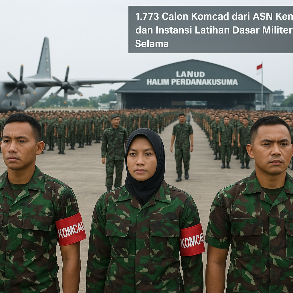 1.773 Calon Komcad dari ASN Kementerian dan Instansi Latihan Dasar Militer Selama 1,5 Bulan