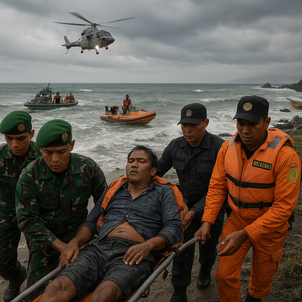 TNI-Polri dan Basarnas Evakuasi Nelayan Hilang di Pantai Damas Trenggalek