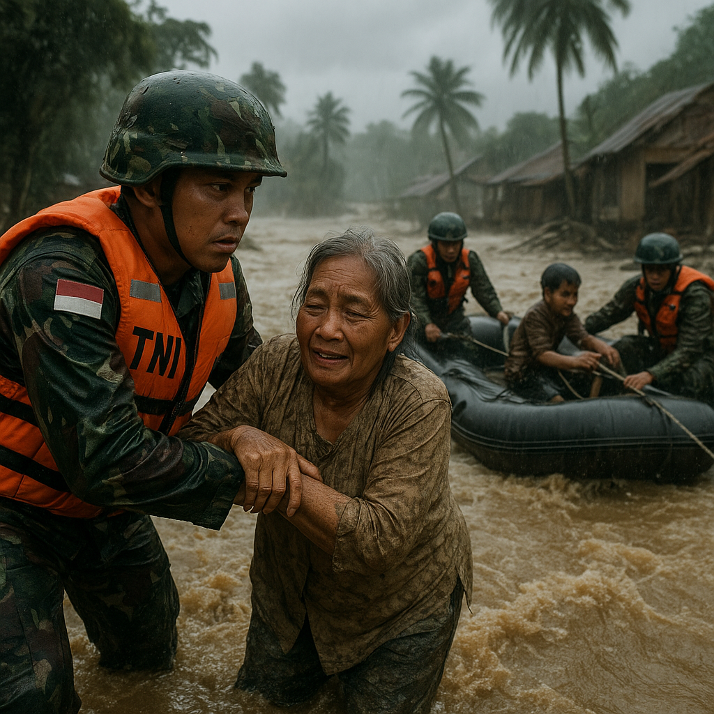 Pahlawan Modern: Kisah Prajurit TNI yang Menyelamatkan Warga dari Banjir Bandang