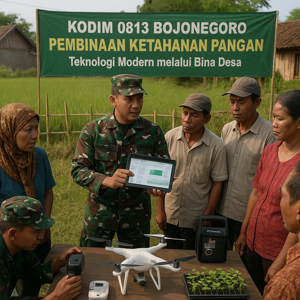 Kodim Bojonegoro Gelar Pembinaan Ketahanan Pangan dengan Teknologi Modern: Prajurit sebagai Penggerak Inovasi Desa