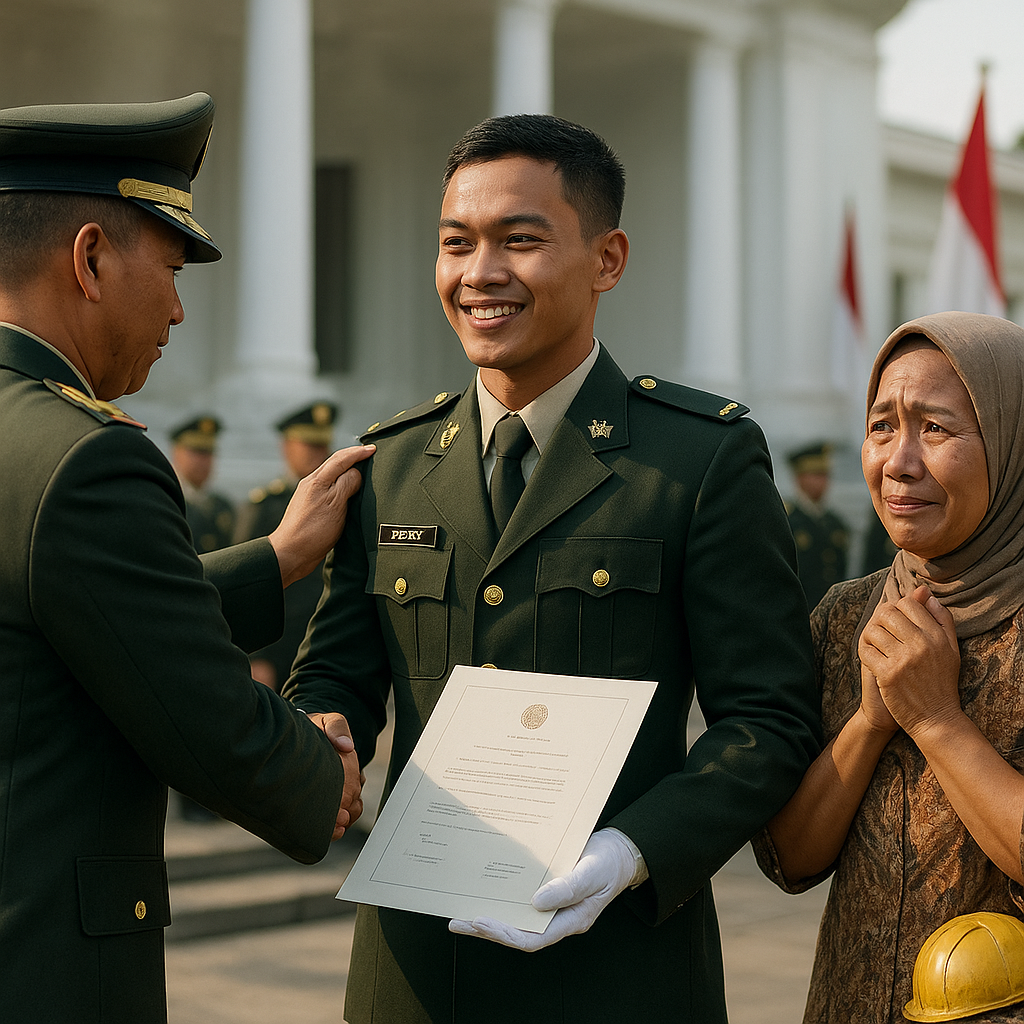 Dari Kuli Bangunan ke Pelantikan di Istana: Kisah Heroik Anak Buruh Jadi Perwira TNI