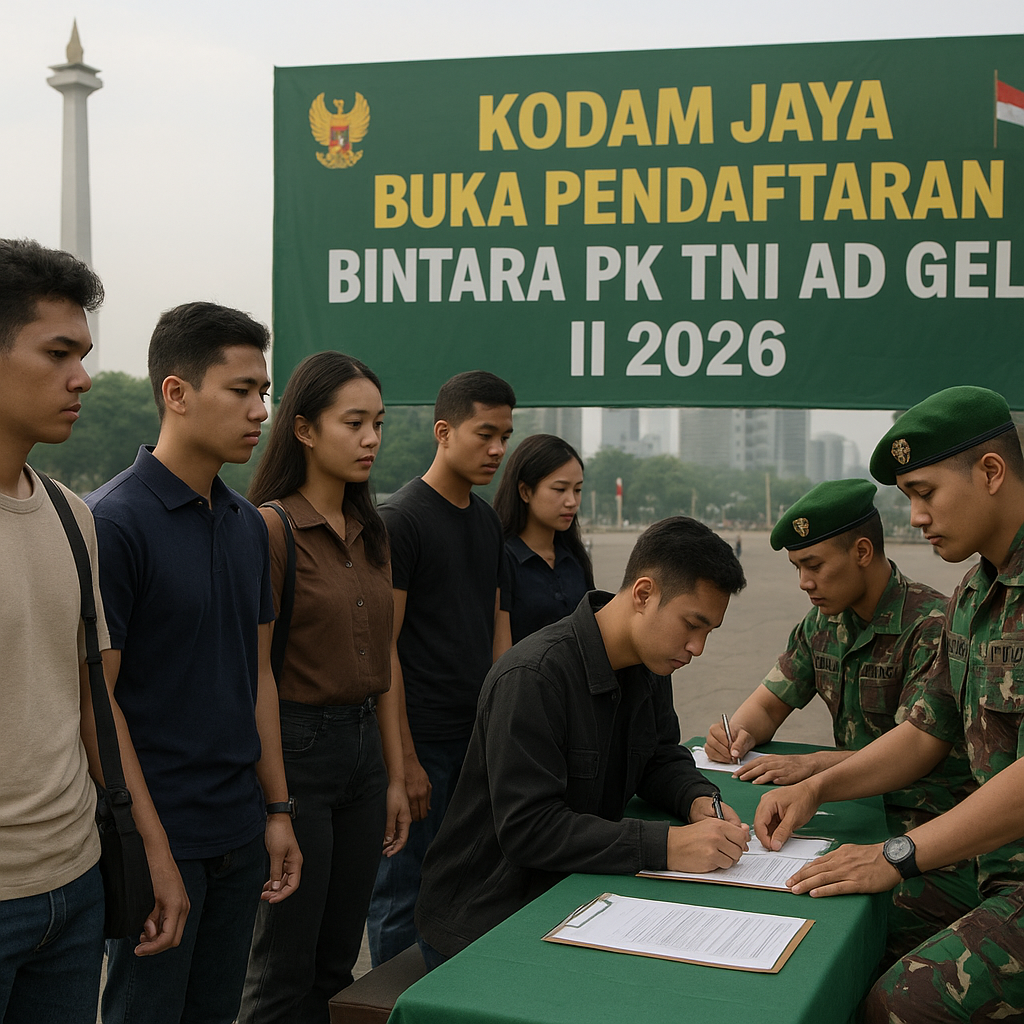 Kodam Jaya Buka Pendaftaran Bintara PK TNI AD Gelombang II 2026