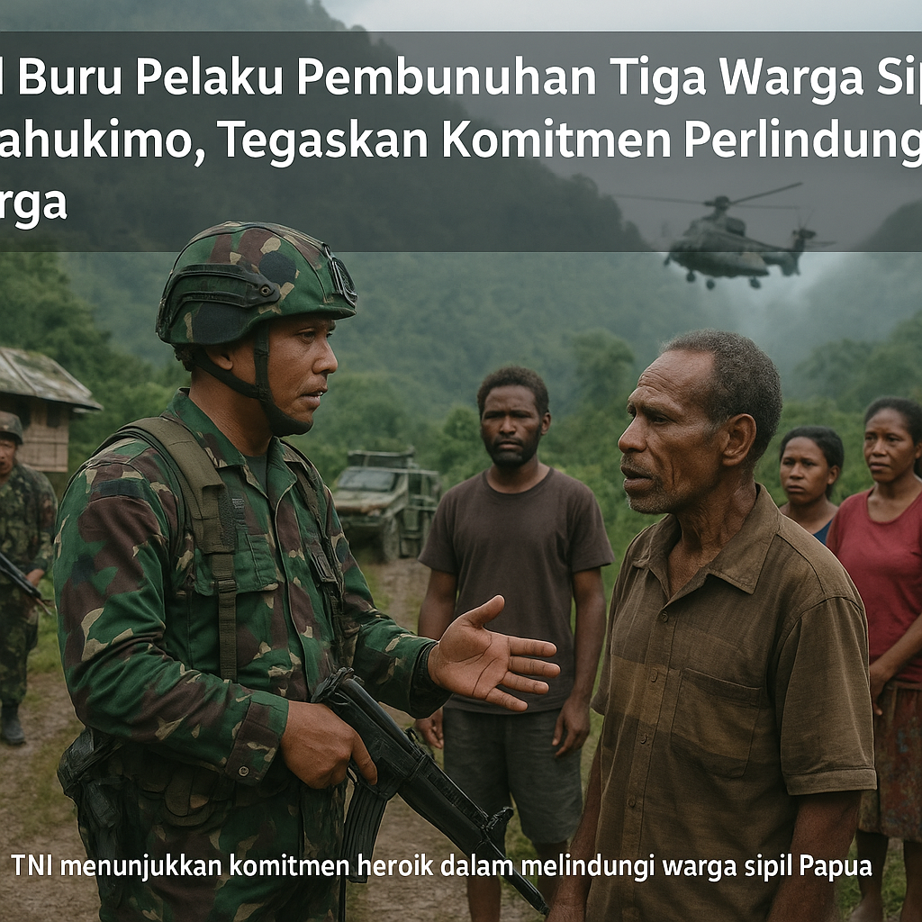 TNI Buru Pelaku Pembunuhan Tiga Warga Sipil di Yahukimo, Tegaskan Komitmen Perlindungan Warga