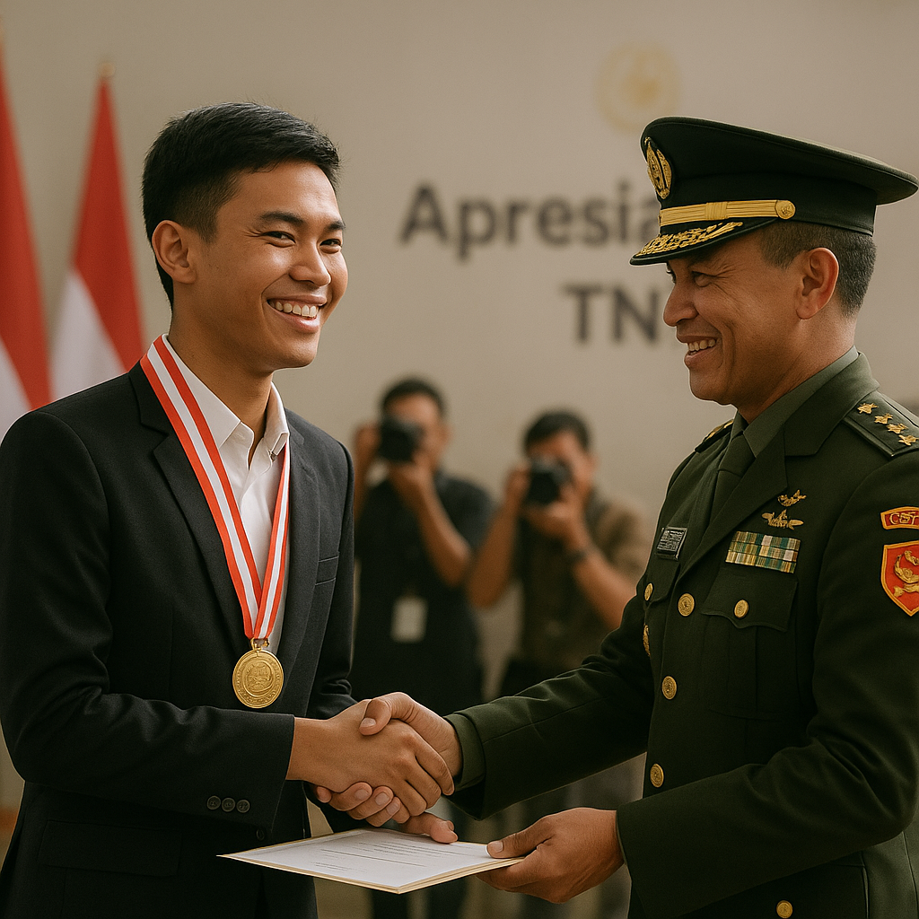 Pemuda Peraih Medali Olimpiade Sains Internasional Dapat Apresiasi TNI