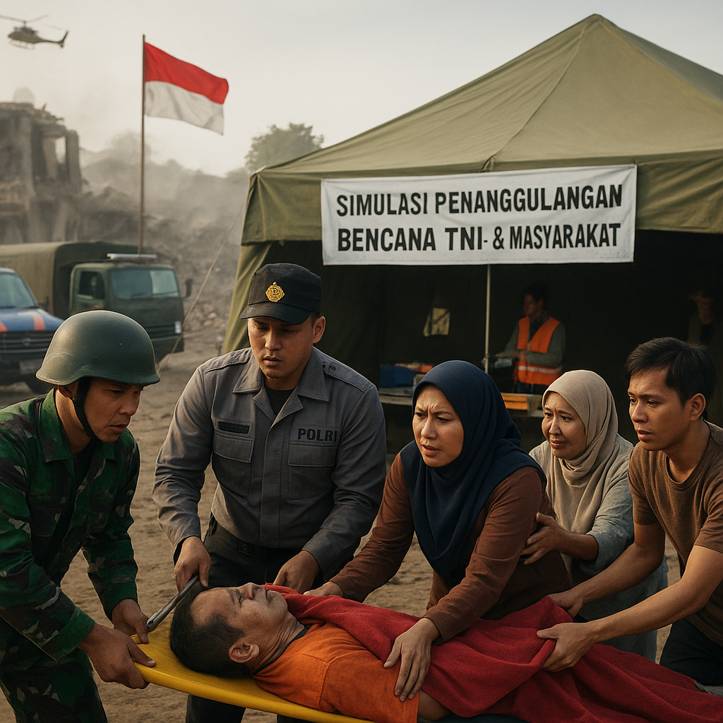Simulasi Penanggulangan Bencana oleh TNI-Polri dan Masyarakat, Bentuk Sinergi untuk Negeri