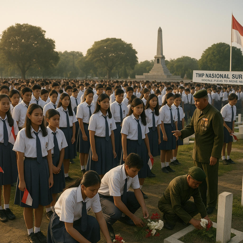 Napak Tilas Jejak Pahlawan di Surabaya, Ratusan Pelajar Ziarah ke TMP Nasional