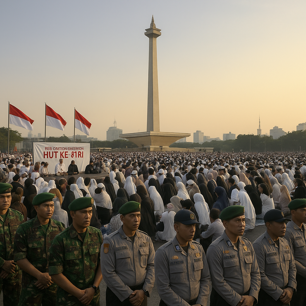 Zikir dan Doa Kebangsaan HUT ke-81 RI di Monas, TNI-Polri Kerahkan Ribuan Personel Jamin Keamanan