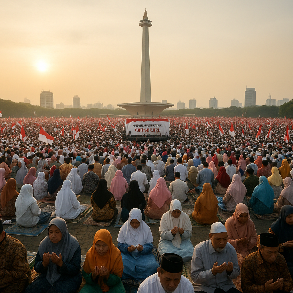 100 Ribu Peserta Padati Doa dan Zikir Kebangsaan HUT ke-81 RI di Monas, Wujudkan Harmoni