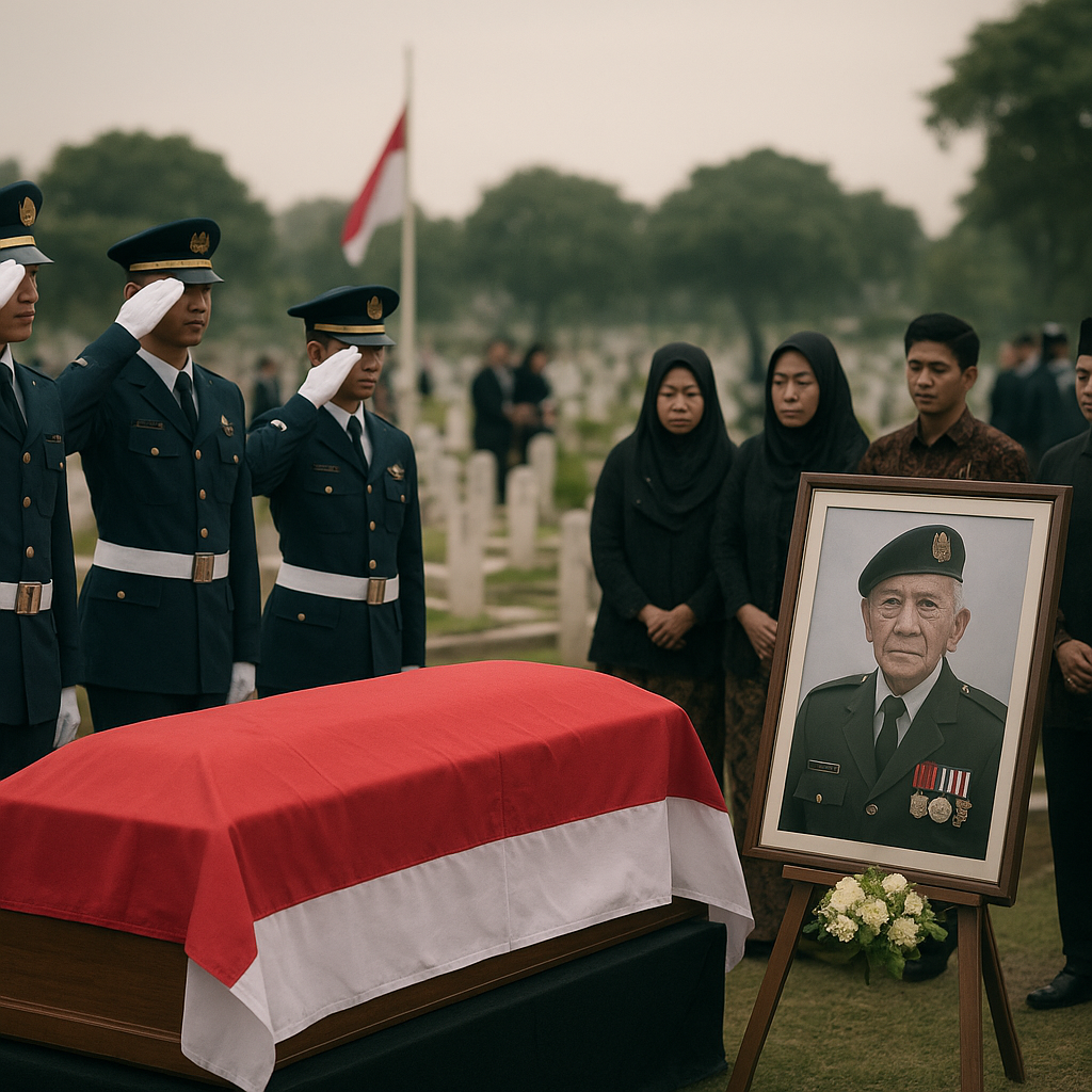 Upacara Penghormatan Terakhir untuk Veteran Pejuang Kemerdekaan Berusia 102 Tahun
