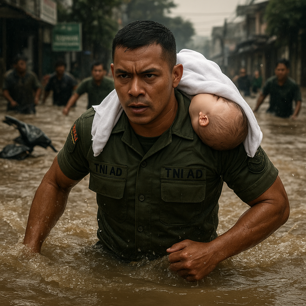 Kisah Prajurit TNI AD Menyelamatkan Warga di Banjir Bandung, Berenang 2 Km dengan Bayi di Punggung