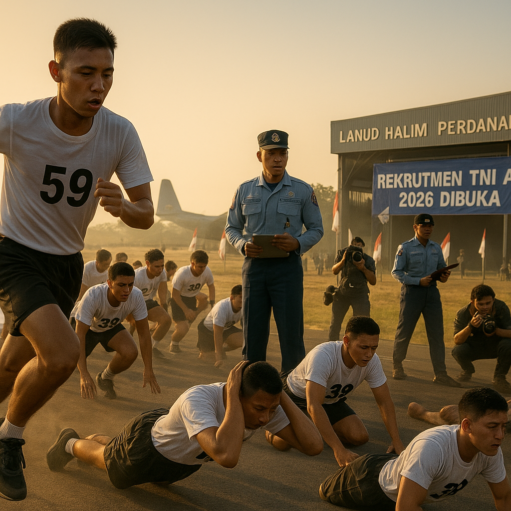 Rekrutmen TNI AU 2026 Dibuka, Ribuan Pemuda Antusias Ikuti Tes Kesamaptaan di Lanud Halim