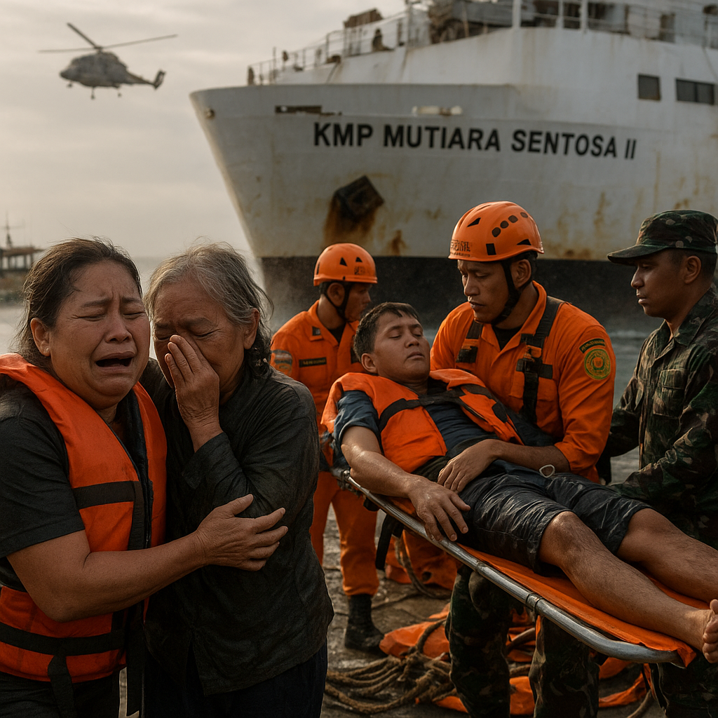 Tangis Haru Keluarga saat Korban Selamat KMP Mutiara Sentosa Dievakuasi