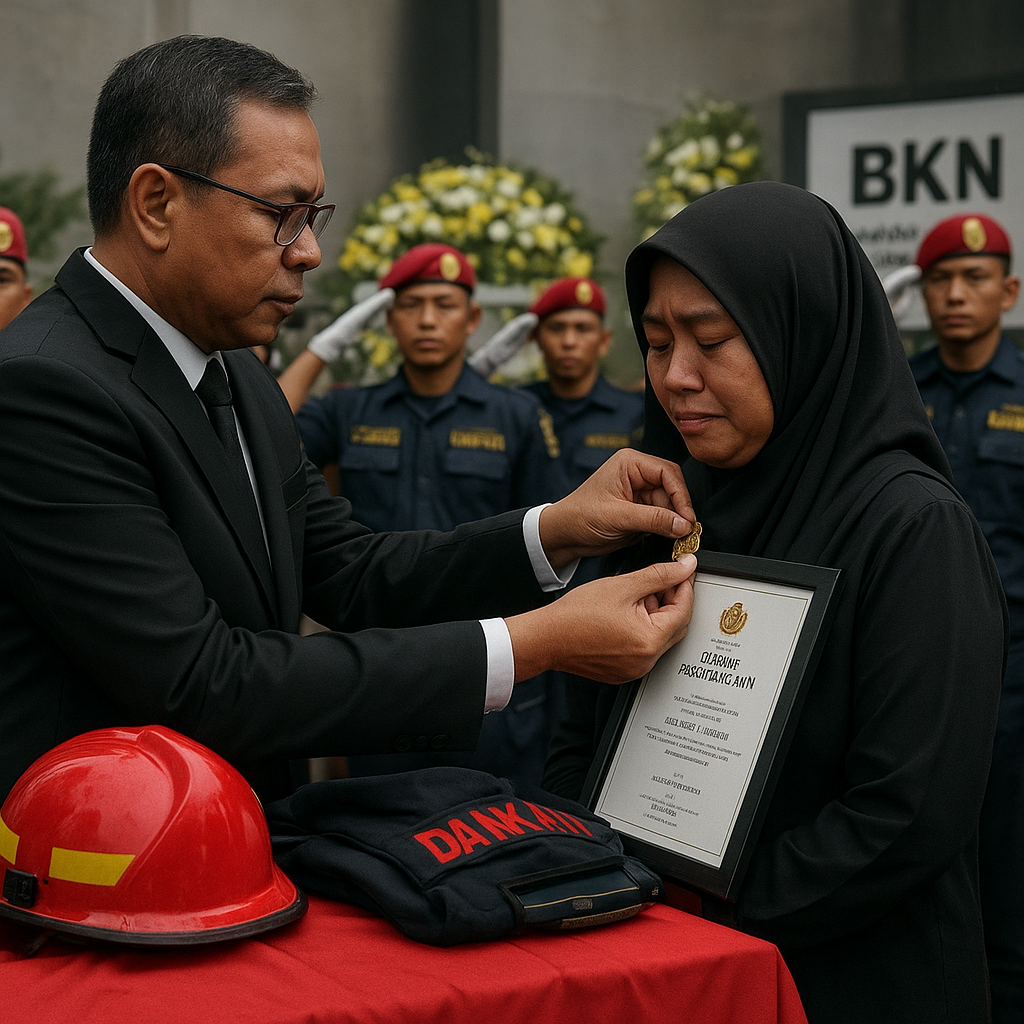 BKN Beri Kenaikan Pangkat Anumerta ke Petugas Damkar Gugur di Kramat Jati