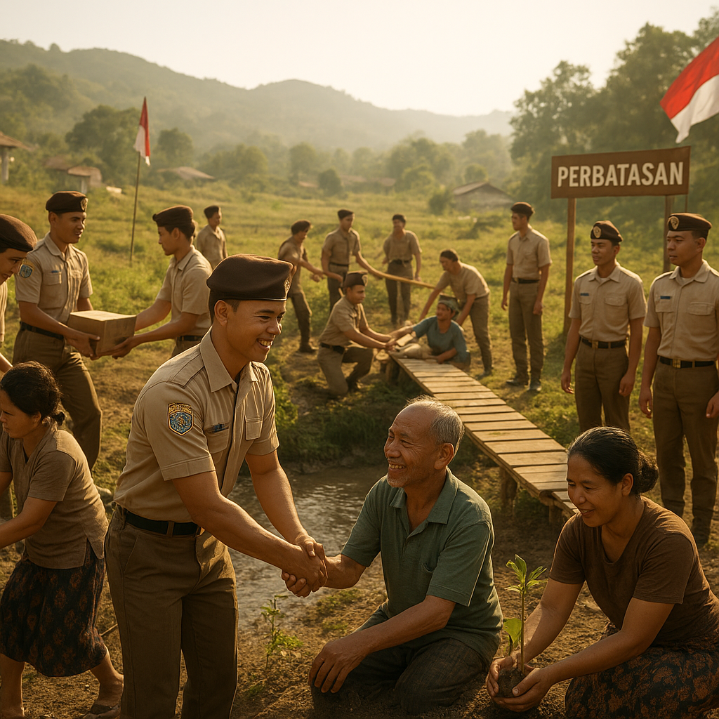 Praja IPDN Lakukan Bakti Sosial dan Bela Negara di Perbatasan
