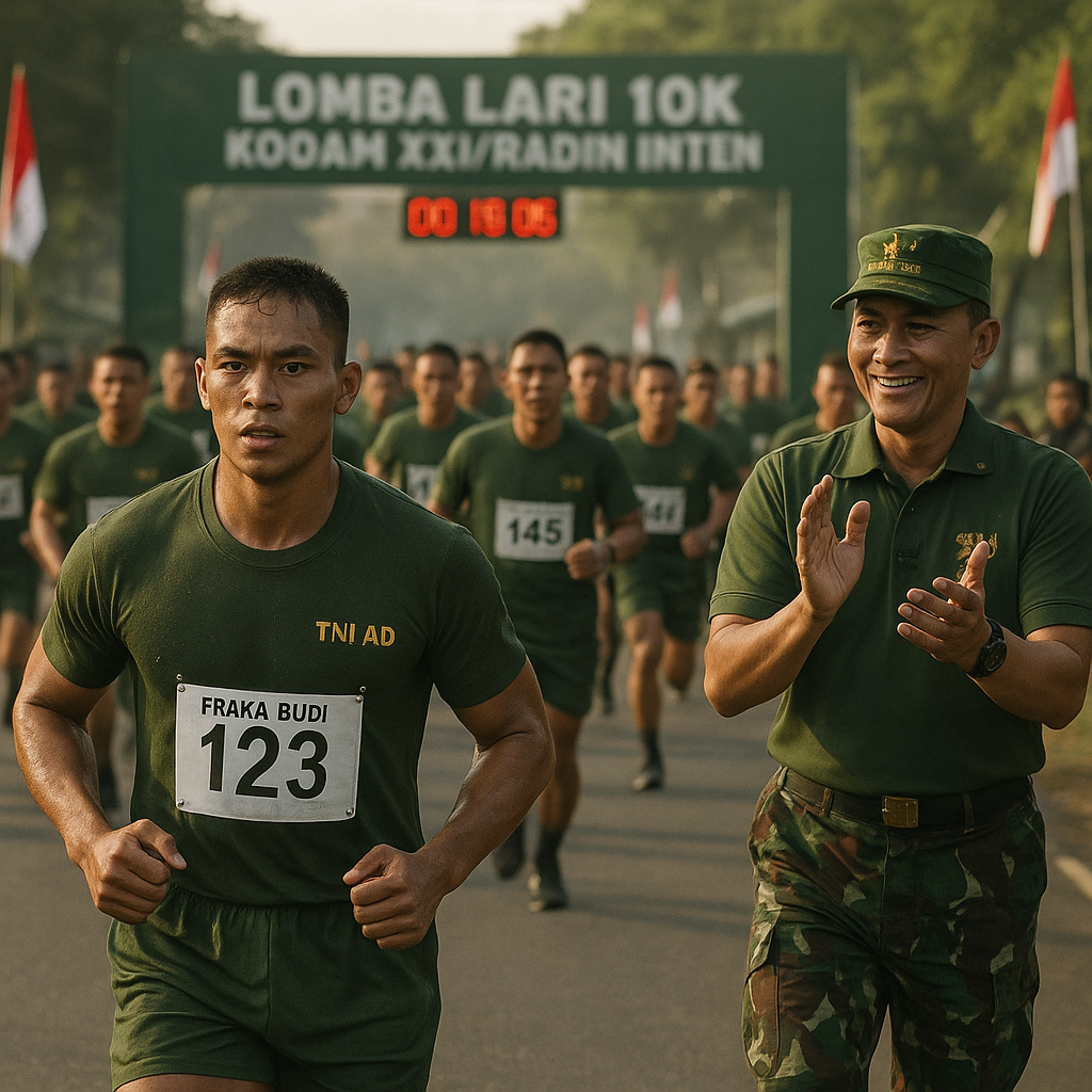 Adu Ketangguhan! Puluhan Prajurit Kodam XXI/Radin Inten Ukur Jiwa Juang Lewat Lomba Lari 10K