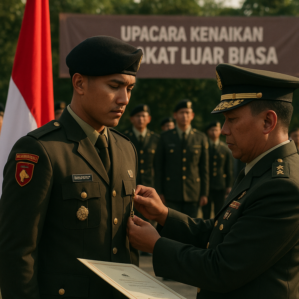 Upacara Kenaikan Pangkat Luar Biasa: Hormat Negara untuk Prajurit Penjinak Bom di Poso