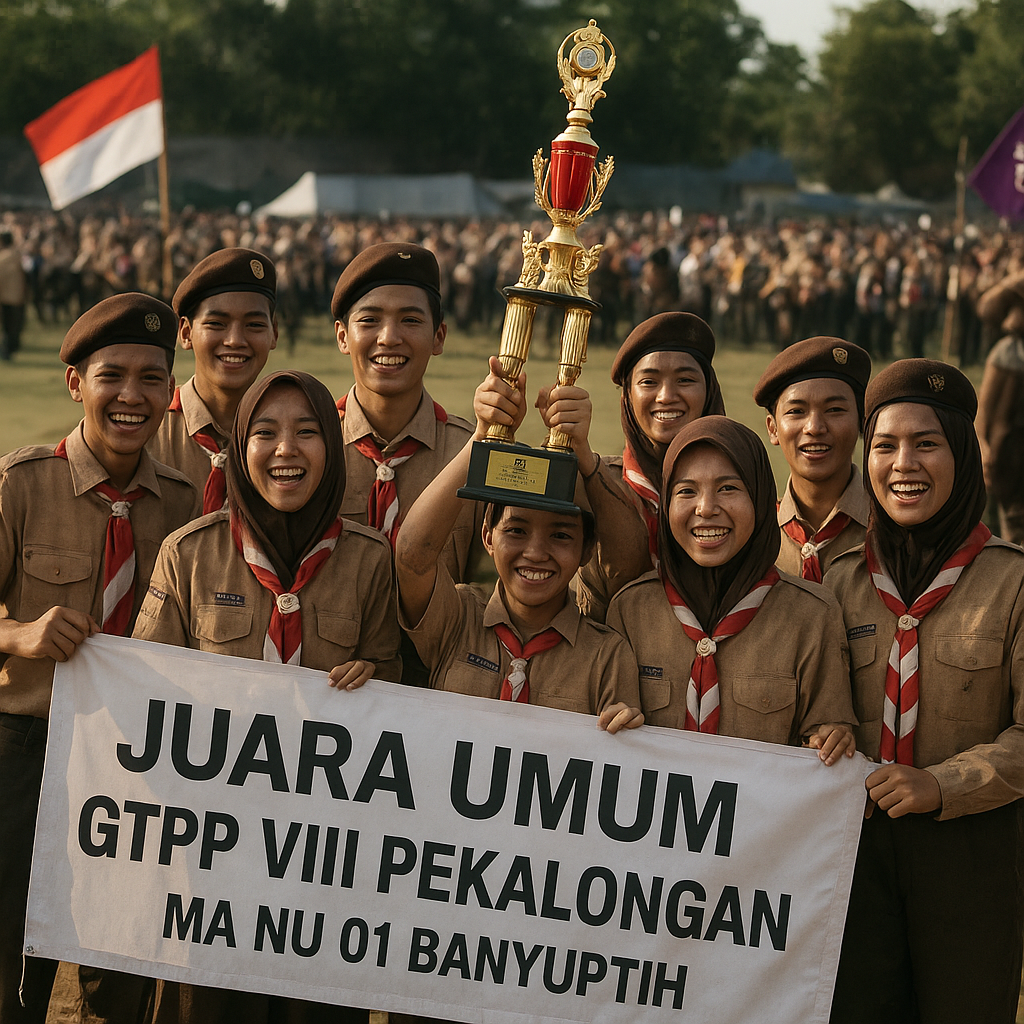 Hadapi Ratusan Peserta, Pramuka MA NU 01 Banyuputih Raih Juara Umum GTPP VIII Pekalongan