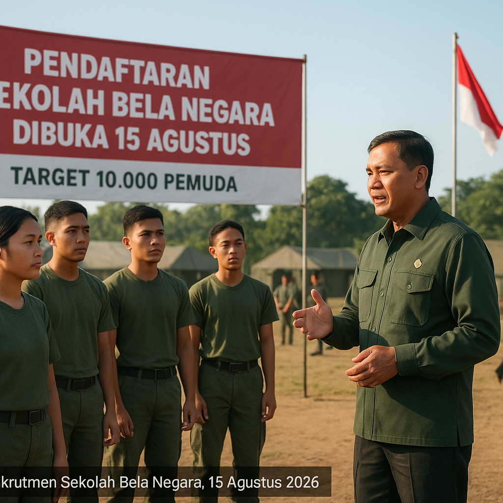 Pendaftaran Sekolah Bela Negara Dibuka 15 Agustus, Target 10.000 Pemuda