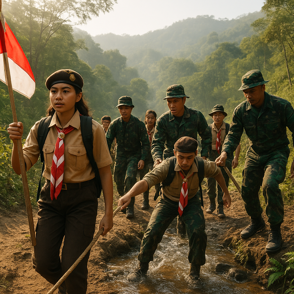 Hiking Rally Pramuka di Kuwarasan: TNI Tempa Mental dan Karakter Generasi Muda Calon Pemimpin