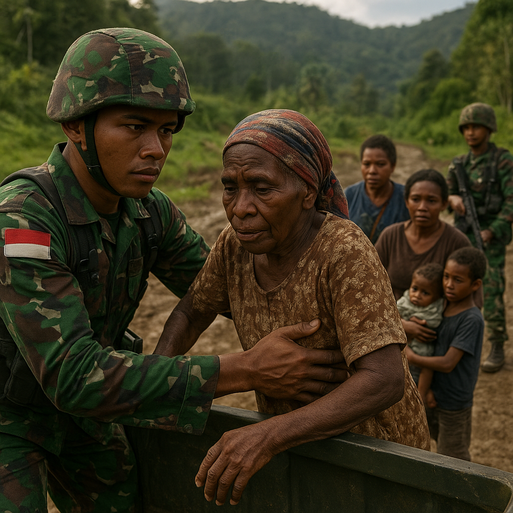 Di Tengah Ancaman, Prajurit Koops TNI Habema Evakuasi Warga dengan Semangat Kemanusiaan