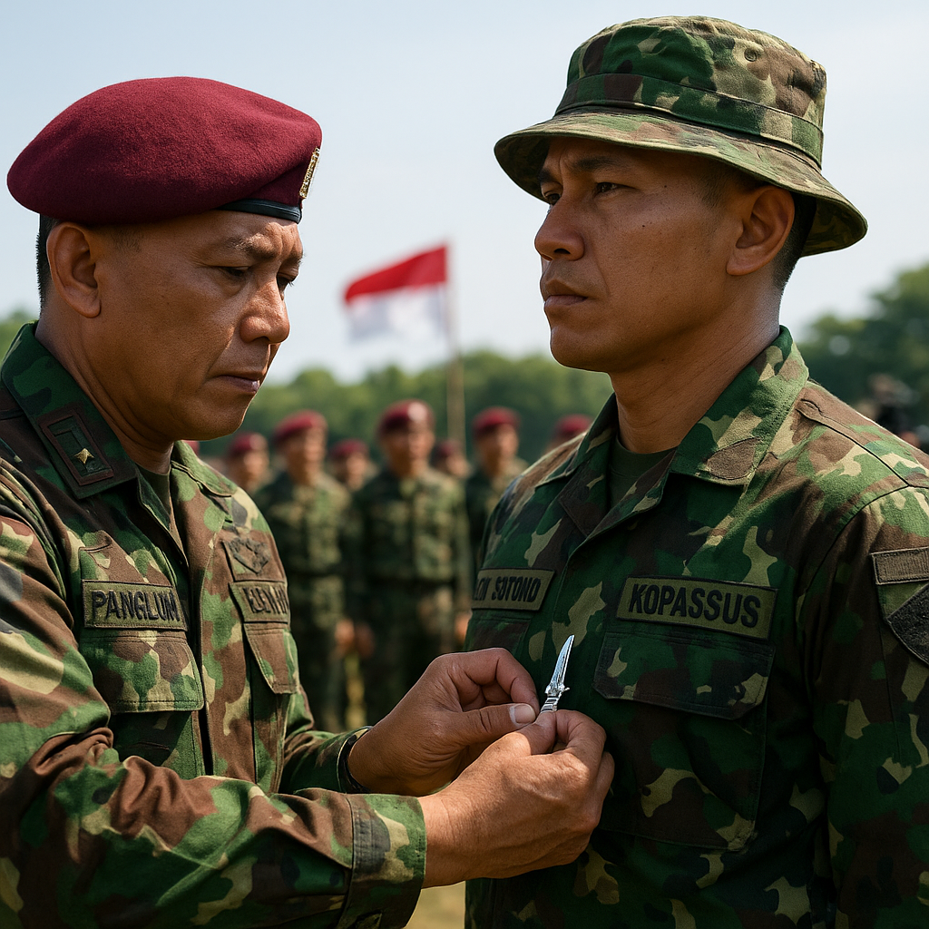 Panglima Kopassus Sematkan Sangkur Perak ke Serma Edi Sutono yang Selamatkan Nyawa Tentara Filipina