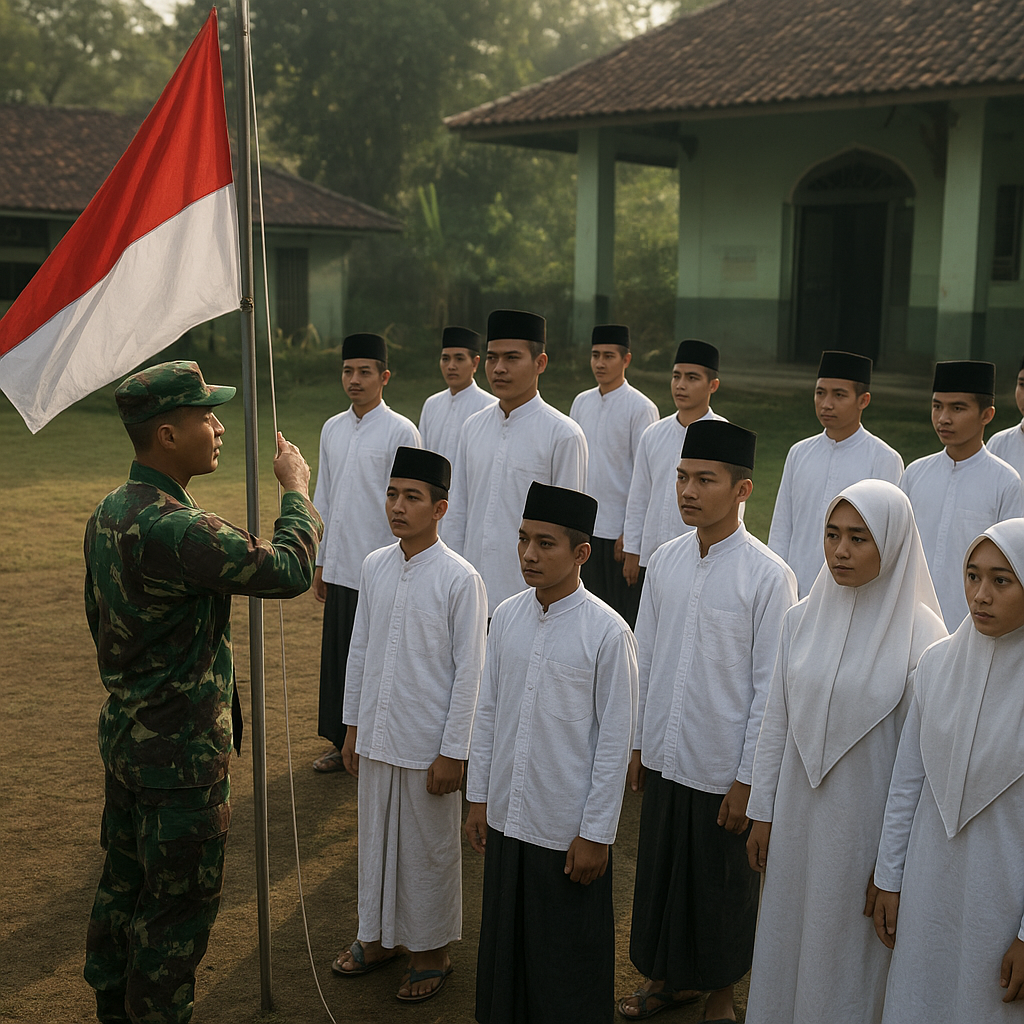 Kegiatan Bela Negara di Pesantren, TNI Ajarkan Nilai Cinta Tanah Air Sejak Dini