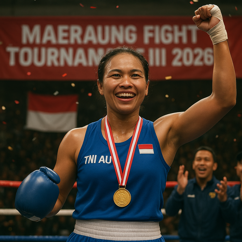 Kebanggaan TNI AU! Prada Nelky Sabet Medali Emas Tinju Maeraung Fight Tournament
