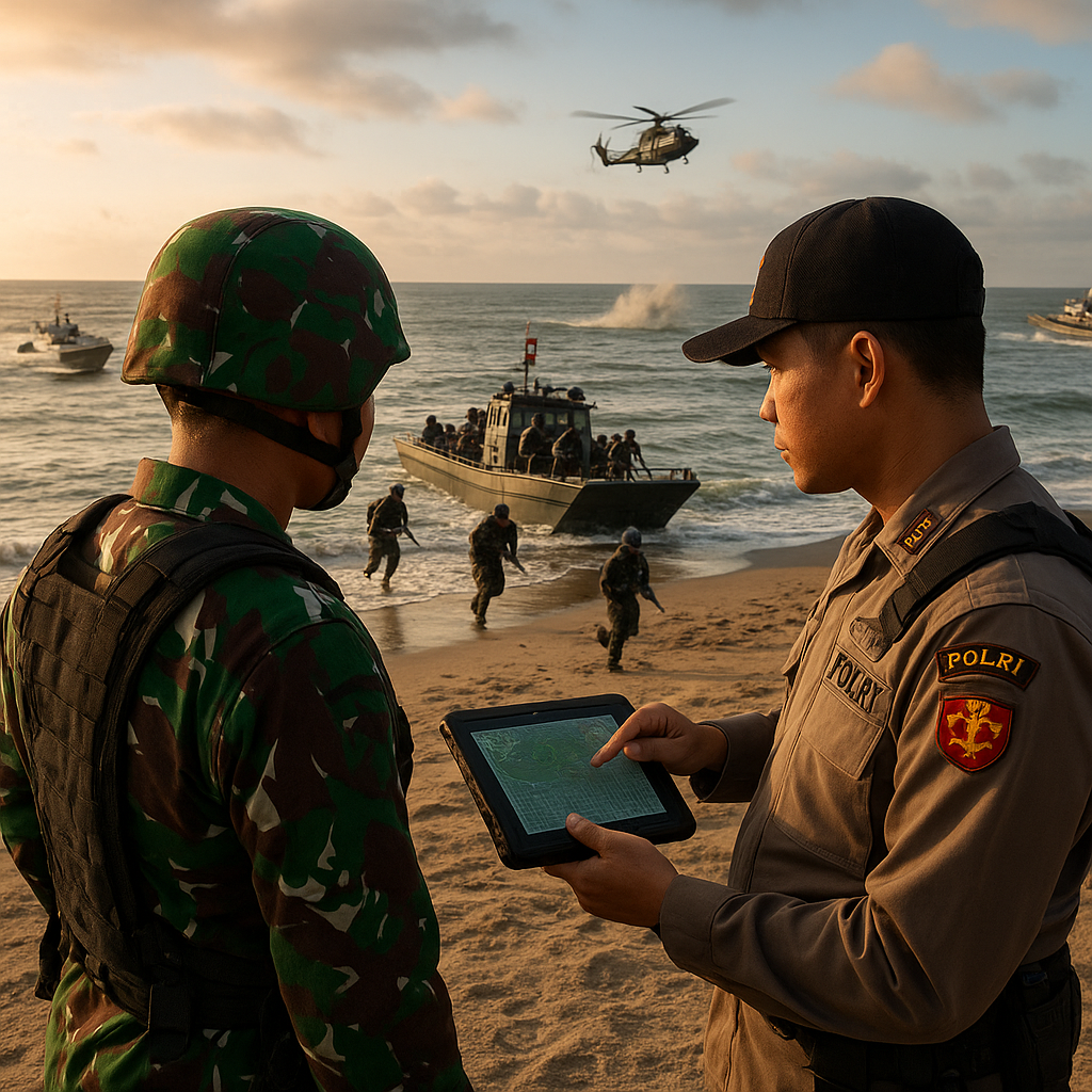 Latihan Gabungan TNI-Polri: Memperkuat Sinergi Bela Negara di Laut dan Darat