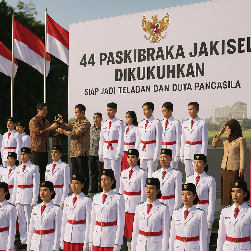 44 Paskibraka Jaksel Dikukuhkan, Siap Jadi Teladan dan Duta Pancasila