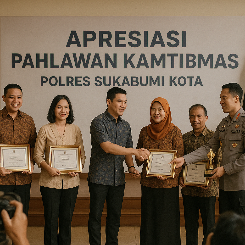 Apresiasi Pahlawan Kamtibmas, Polres Sukabumi Kota Berikan Penghargaan kepada Lima Warga Berprestasi