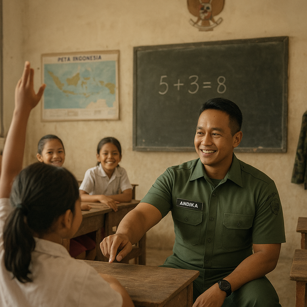Kisah Letnan TNI Andika: Dari Medan Perang ke Bilik Kelas, Mengabdi Tanpa Batas
