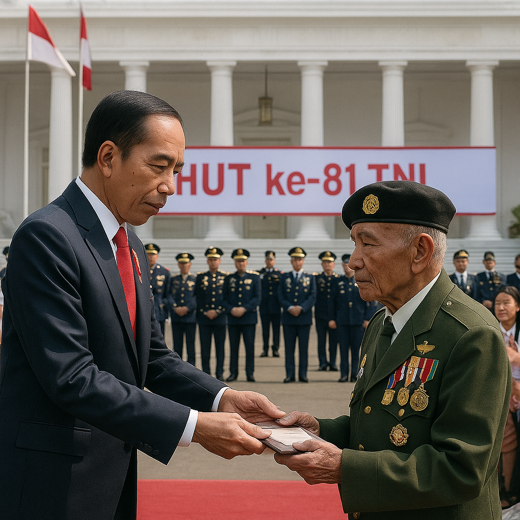 Upacara Peringatan HUT Ke-81 TNI di Istana Negara, Jokowi Beri Penghargaan ke Purnawirawan
