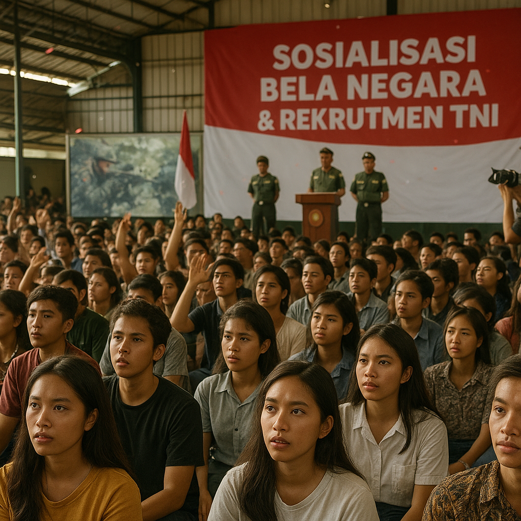 Ratusan Pemuda Antusias Ikuti Sosialisasi Bela Negara dan Rekrutmen TNI