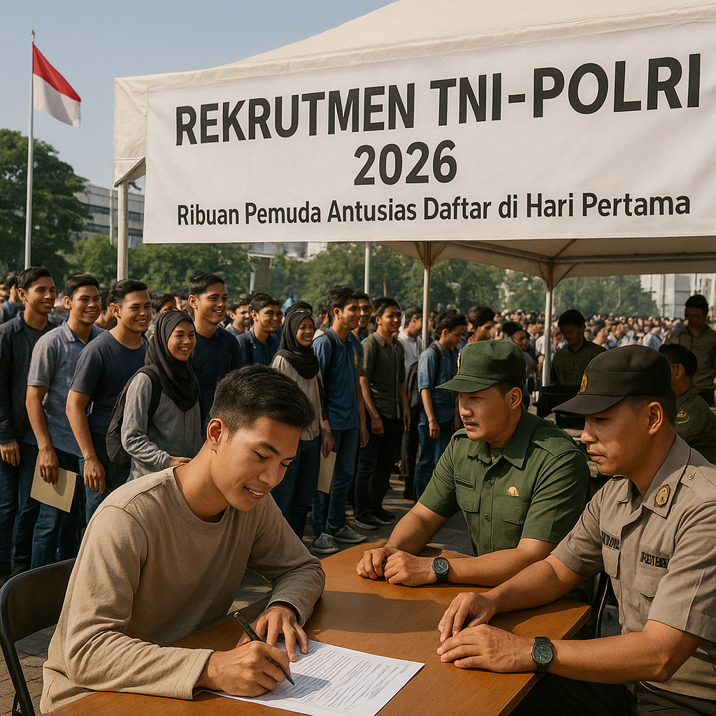 Rekrutmen TNI-Polri 2026: Ribuan Pemuda Antusias Daftar di Hari Pertama