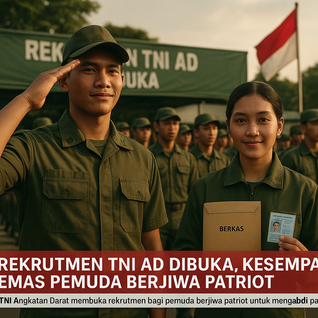 Rekrutmen TNI AD Dibuka, Kesempatan Emas Pemuda Berjiwa Patriot