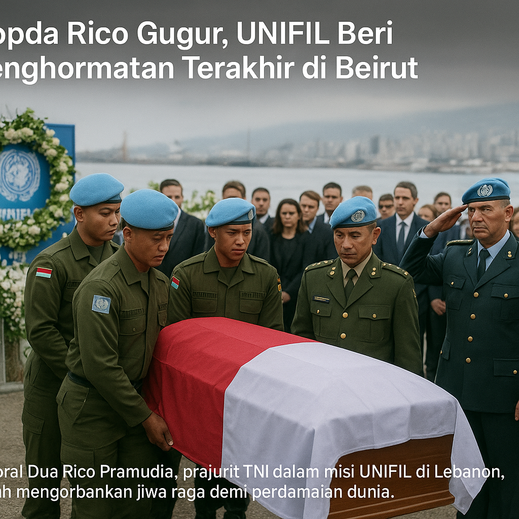 Kopda Rico Gugur, UNIFIL Beri Penghormatan Terakhir di Beirut