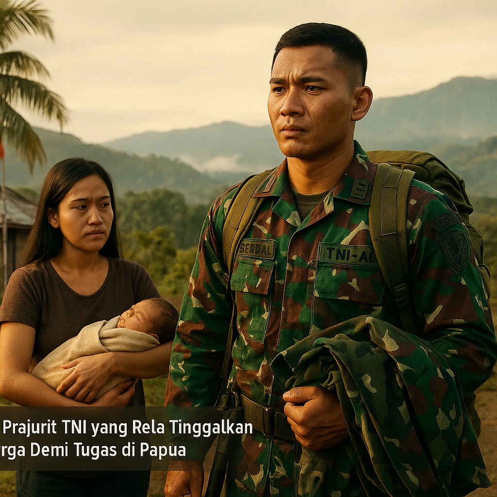 Kisah Prajurit TNI yang Rela Tinggalkan Keluarga Demi Tugas di Papua