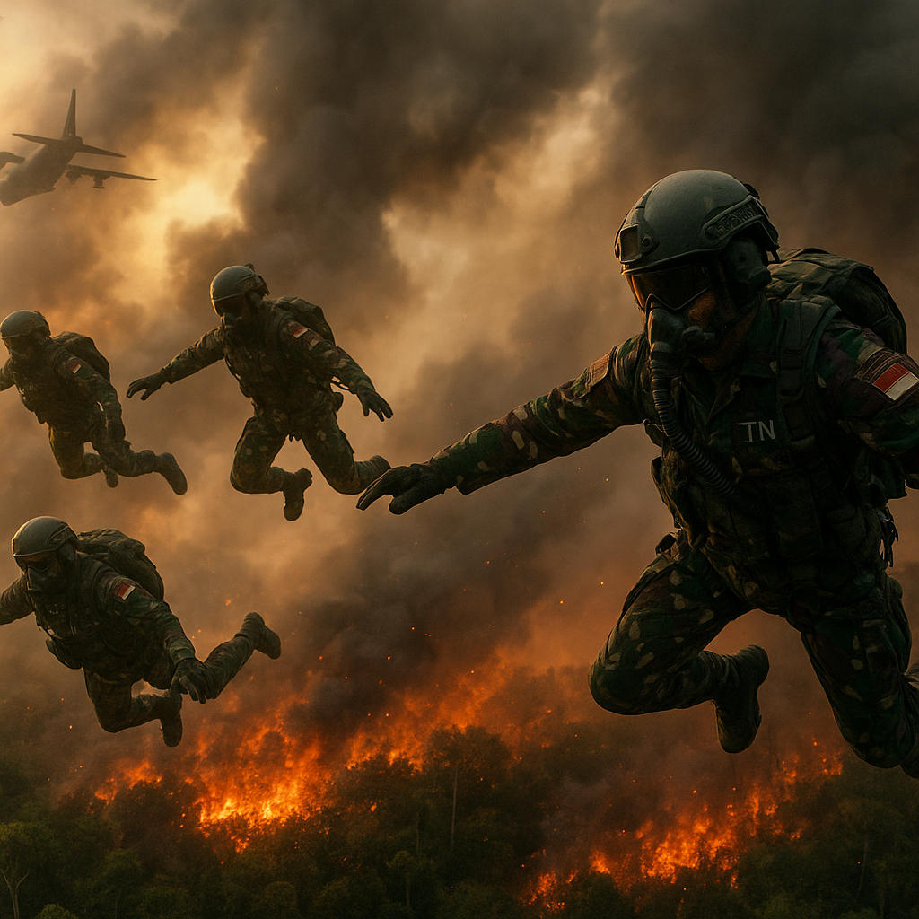 Penerjun Khusus TNI Terjun Bebas ke Titik Api, Bukti Nyata Pengabdian di Medan Terberat