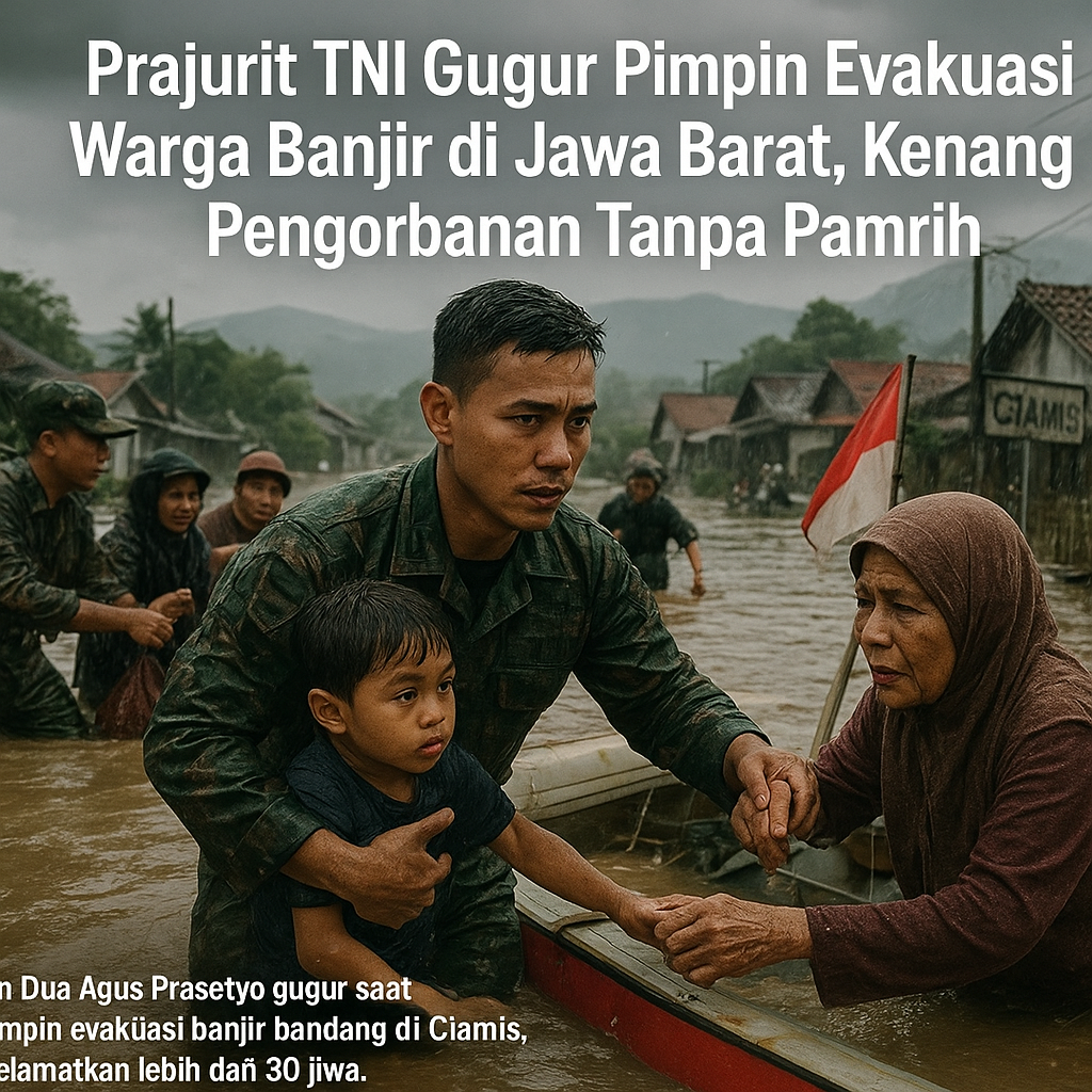 Prajurit TNI Gugur Pimpin Evakuasi Warga Banjir di Jawa Barat, Kenang Pengorbanan Tanpa Pamrih