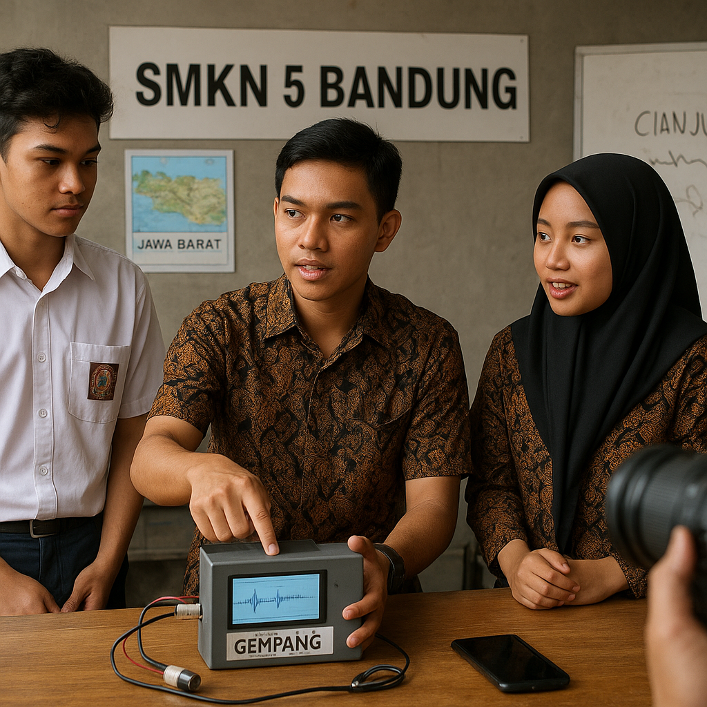 Pelajar SMKN 5 Bandung Ciptakan Alat Deteksi Gempa untuk Masyarakat