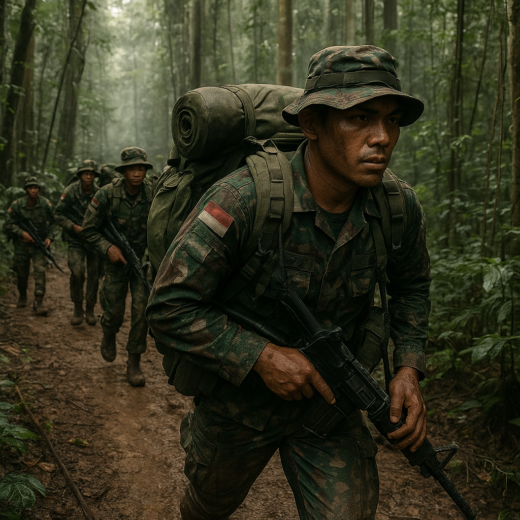 Latihan Prajurit TNI di Hutan Kalimantan: Uji Ketangguhan Fisik dan Mental di Medan Ekstrem