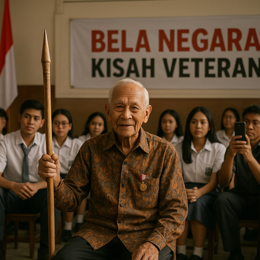 Kisah Veteran Perang Kemerdekaan Berbagi Pengalaman Bela Negara di Sekolah