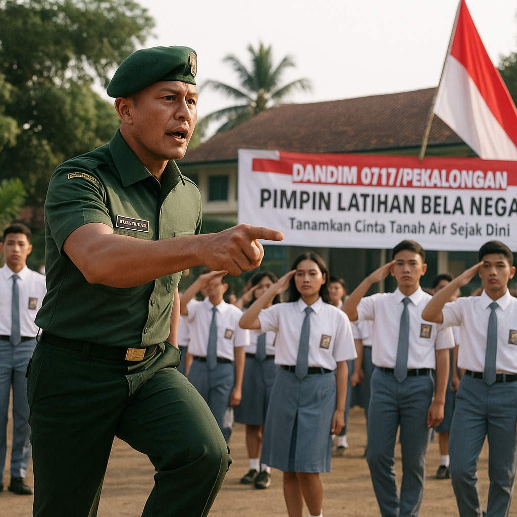 Dandim 0717/Pekalongan Pimpin Langsung Latihan Bela Negara bagi Pelajar SMA: 'Tanamkan Cinta Tanah Air Sejak Dini'