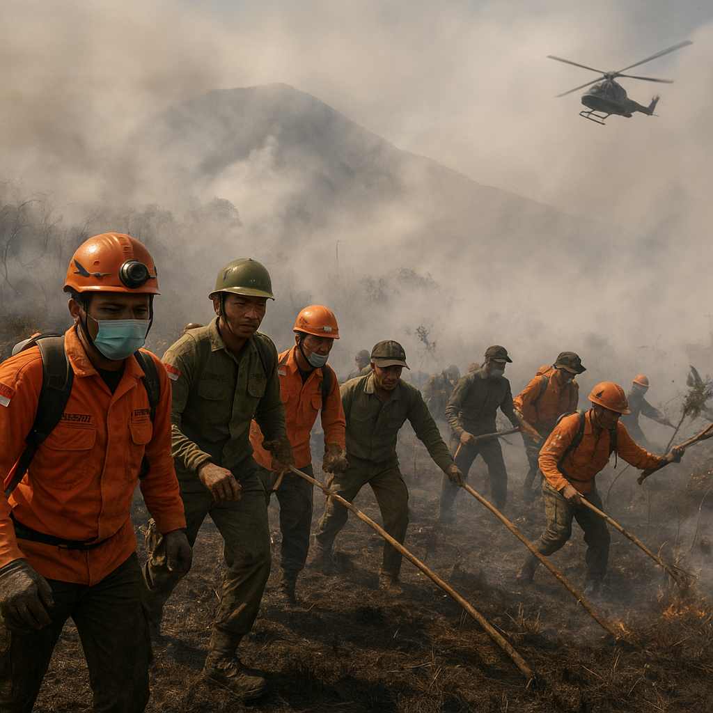 Angin Kencang Hambat Water Bombing Karhutla Gunung Arjuno, Pemadaman Dilanjutkan via Darat