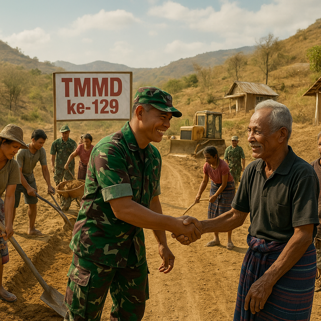 TMMD ke-129: TNI dan Rakyat Bersatu Membangun Jalan Harapan di Desa Terpencil