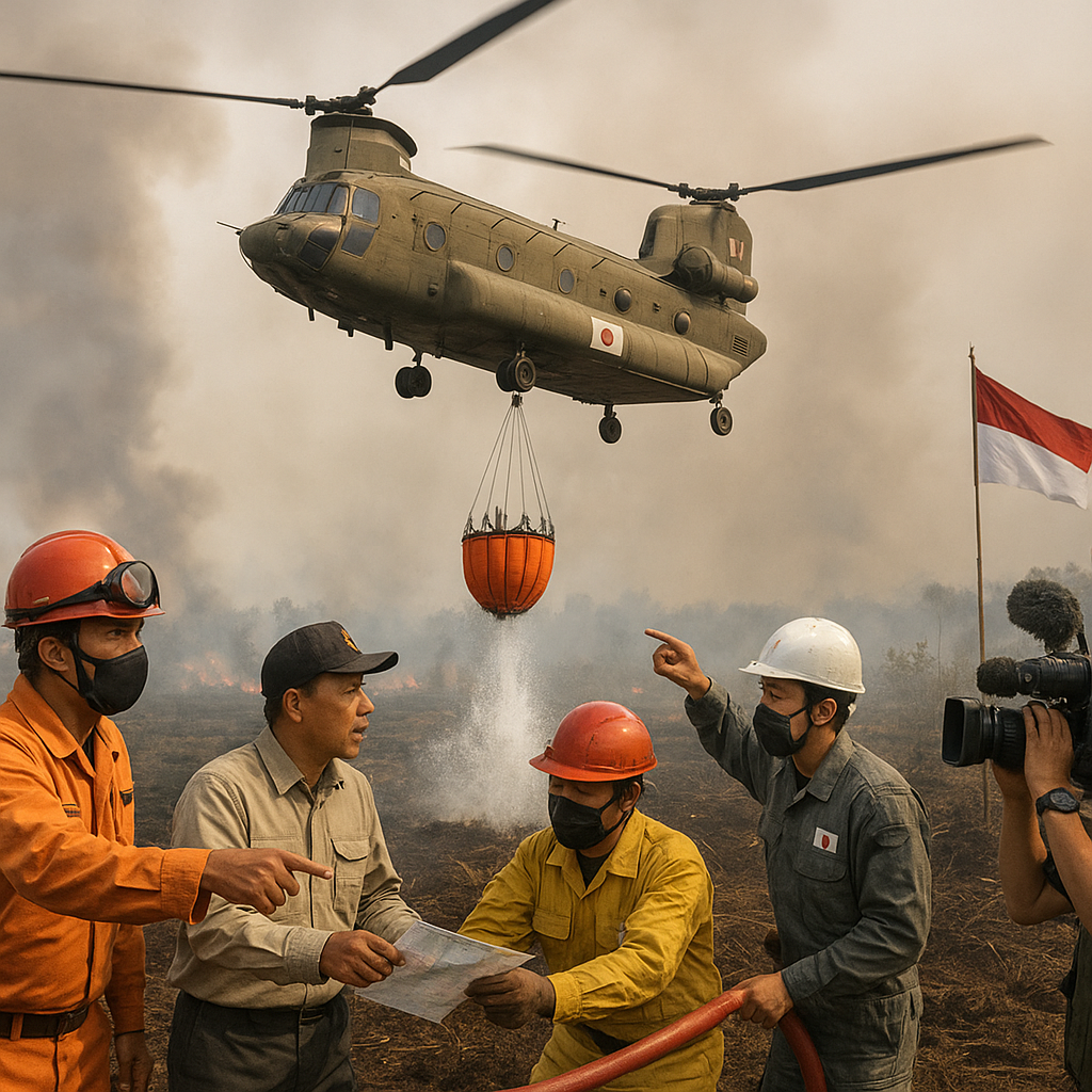 Sinergi Global untuk Ibu Pertiwi: Pasukan Bela Diri Jepang Kirim Helikopter CH-47 Bantu Atasi Karhutla Indonesia